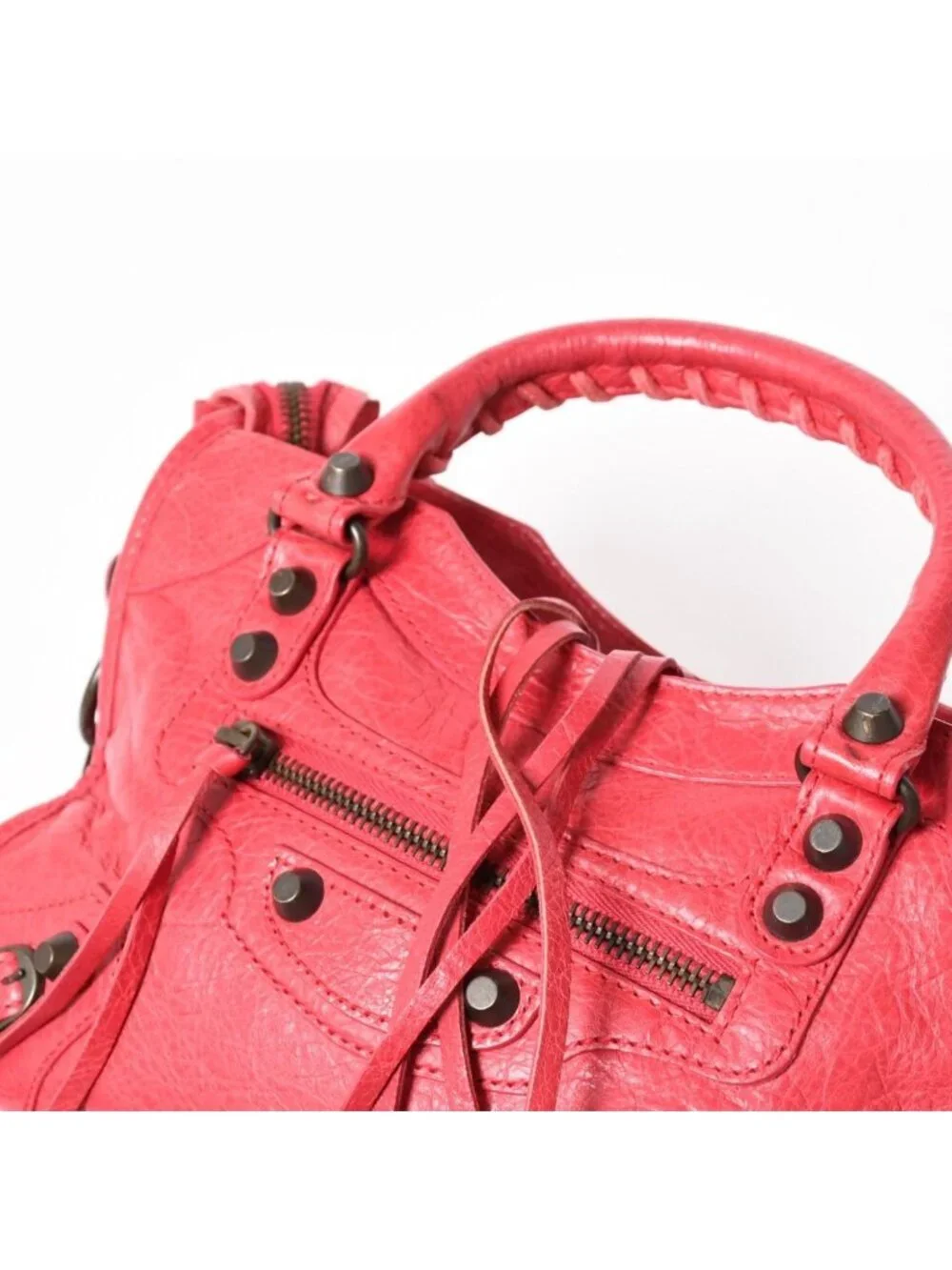 Balenciaga Classic Mini City 2-Way Shoulder Bag Leather Red Pink